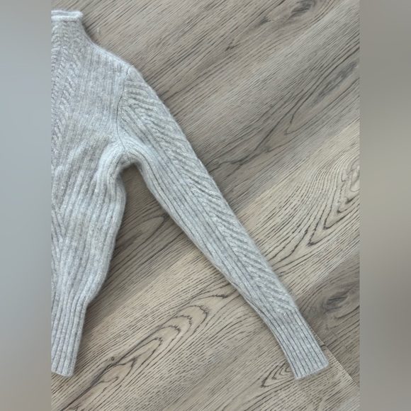 NEW Haven Well Within Pure Cashmere Cable Knit Roll Neck Sweater Grey Medium - Picture 3 of 9